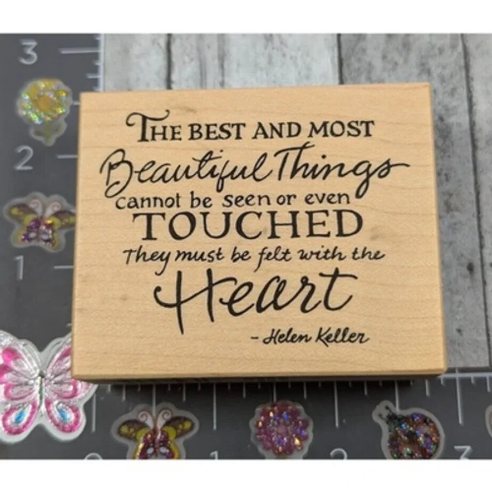 PSX Designs Best Most Beautiful Things Heart F2843 Rubber Stamp Wood #C102